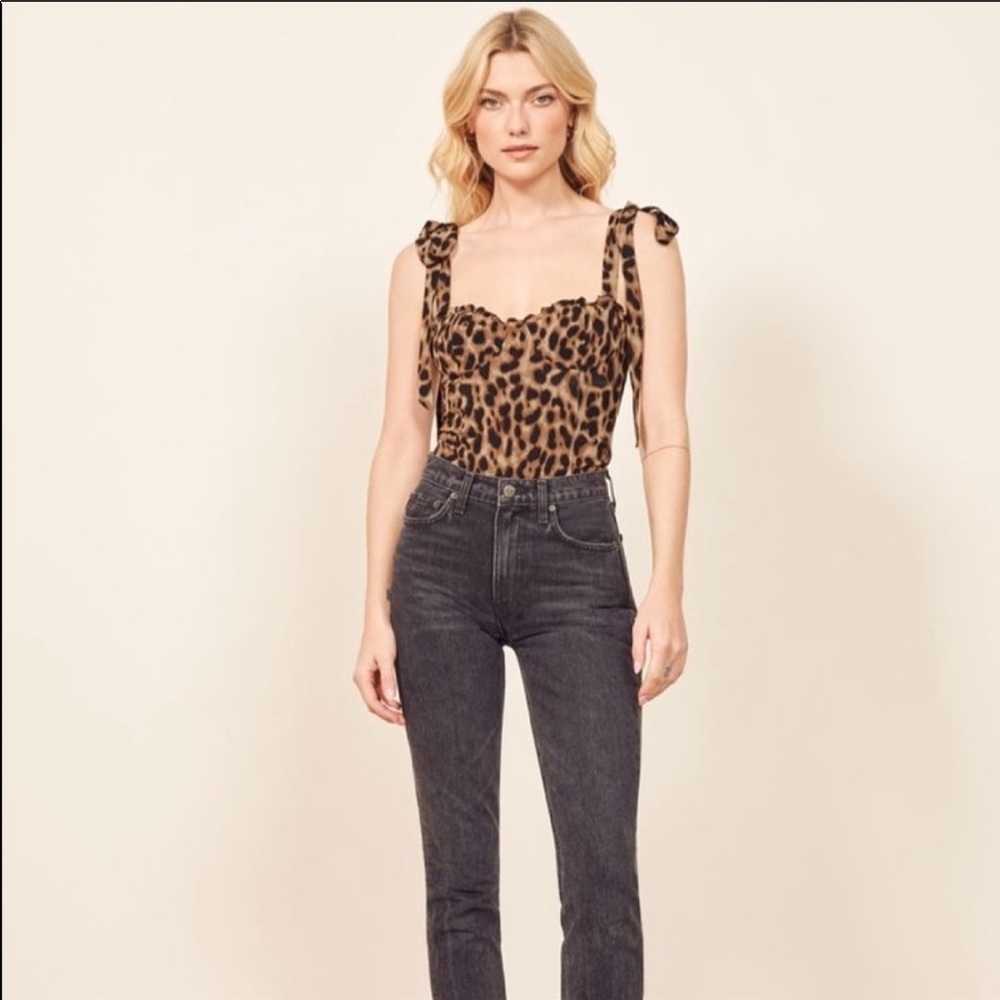 Reformation corset  leopard tank top